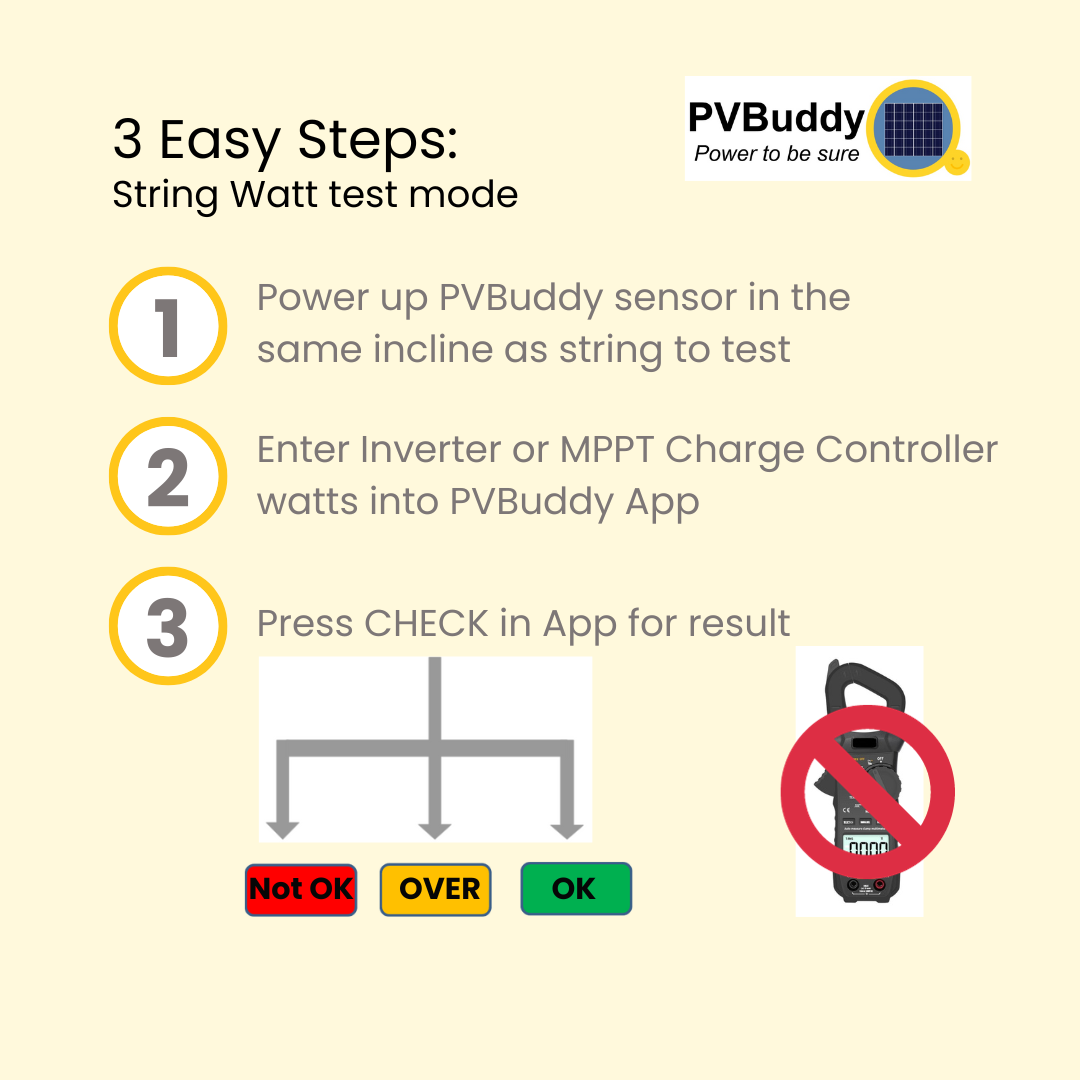 Instantly check pv solar string array and module | PVBuddy
